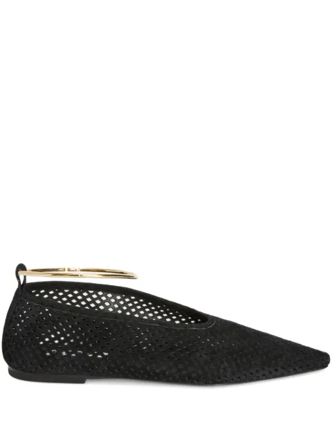 Jil Sander perforated-suede ballerina