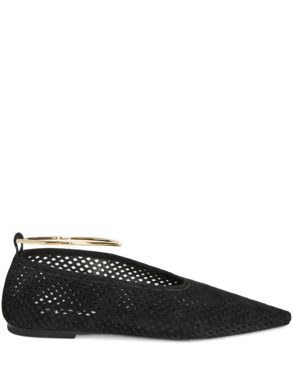 Jil Sander スエード フラットシューズ | ブラック | FARFETCH JP