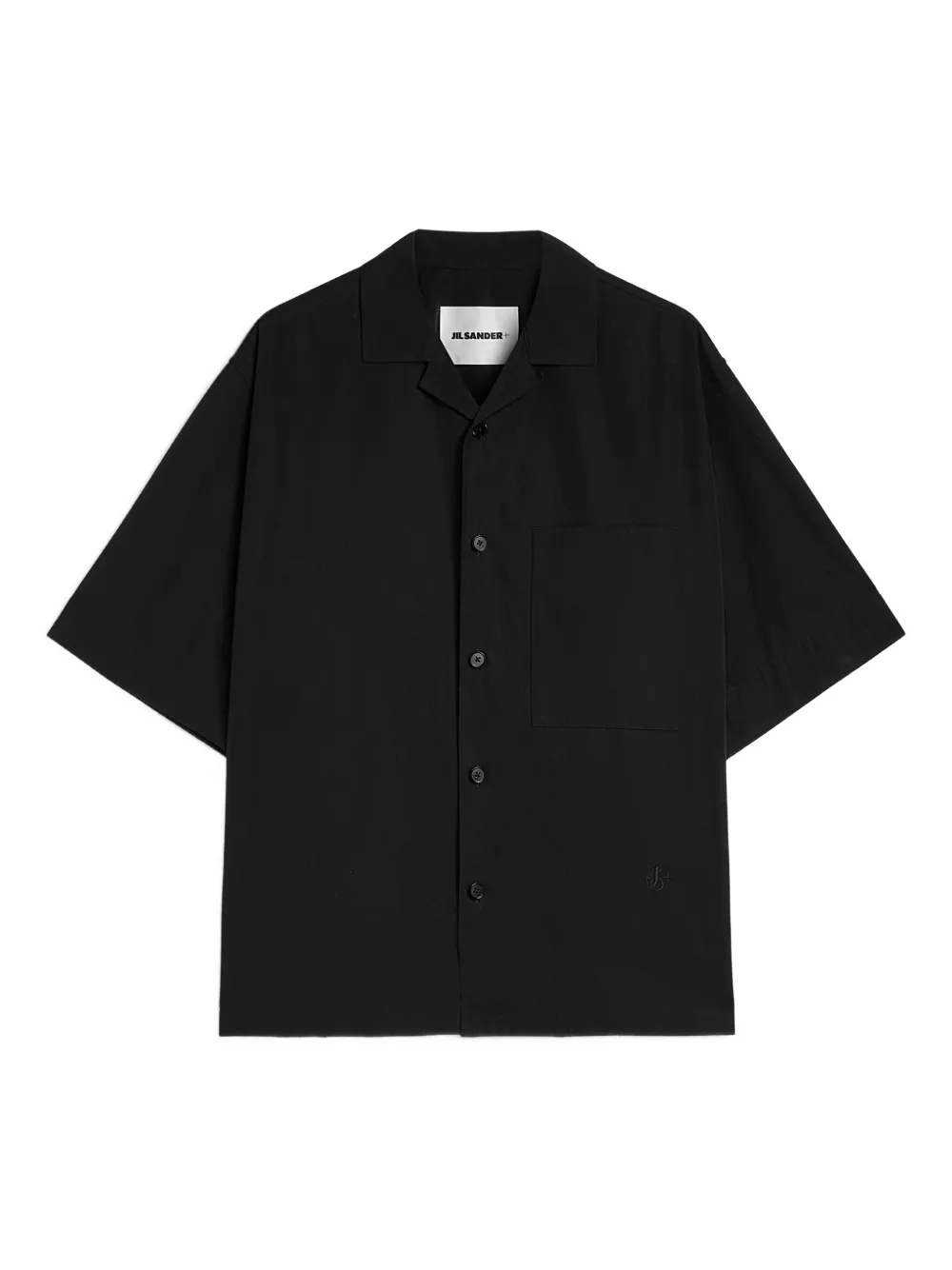 Jil Sander patch pocket cotton poplin shirt - Black