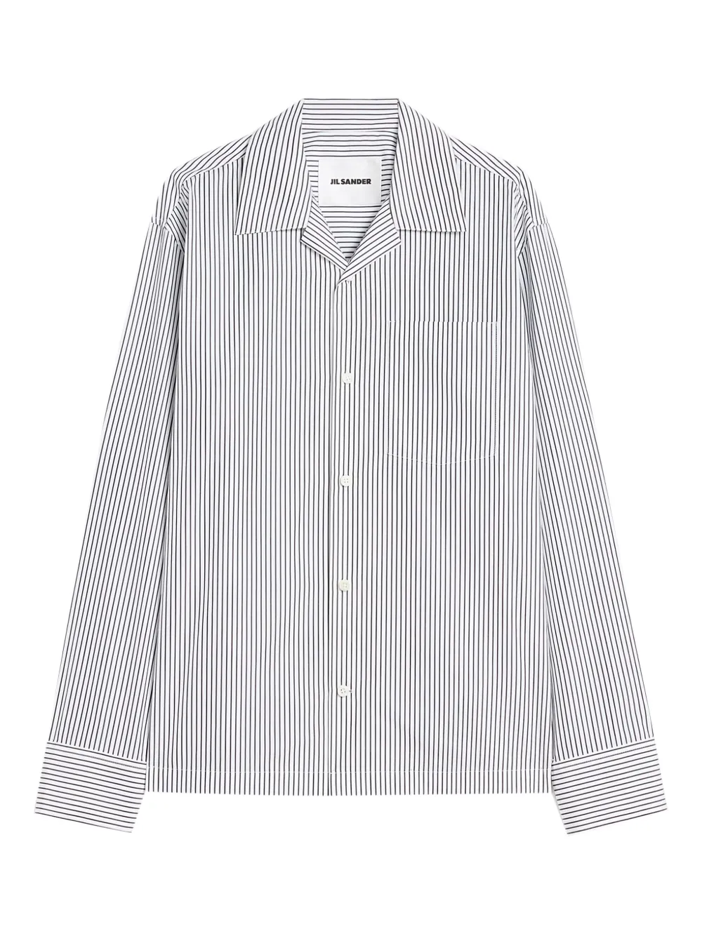 Jil Sander striped lightweight cotton shirt | White | Image 1