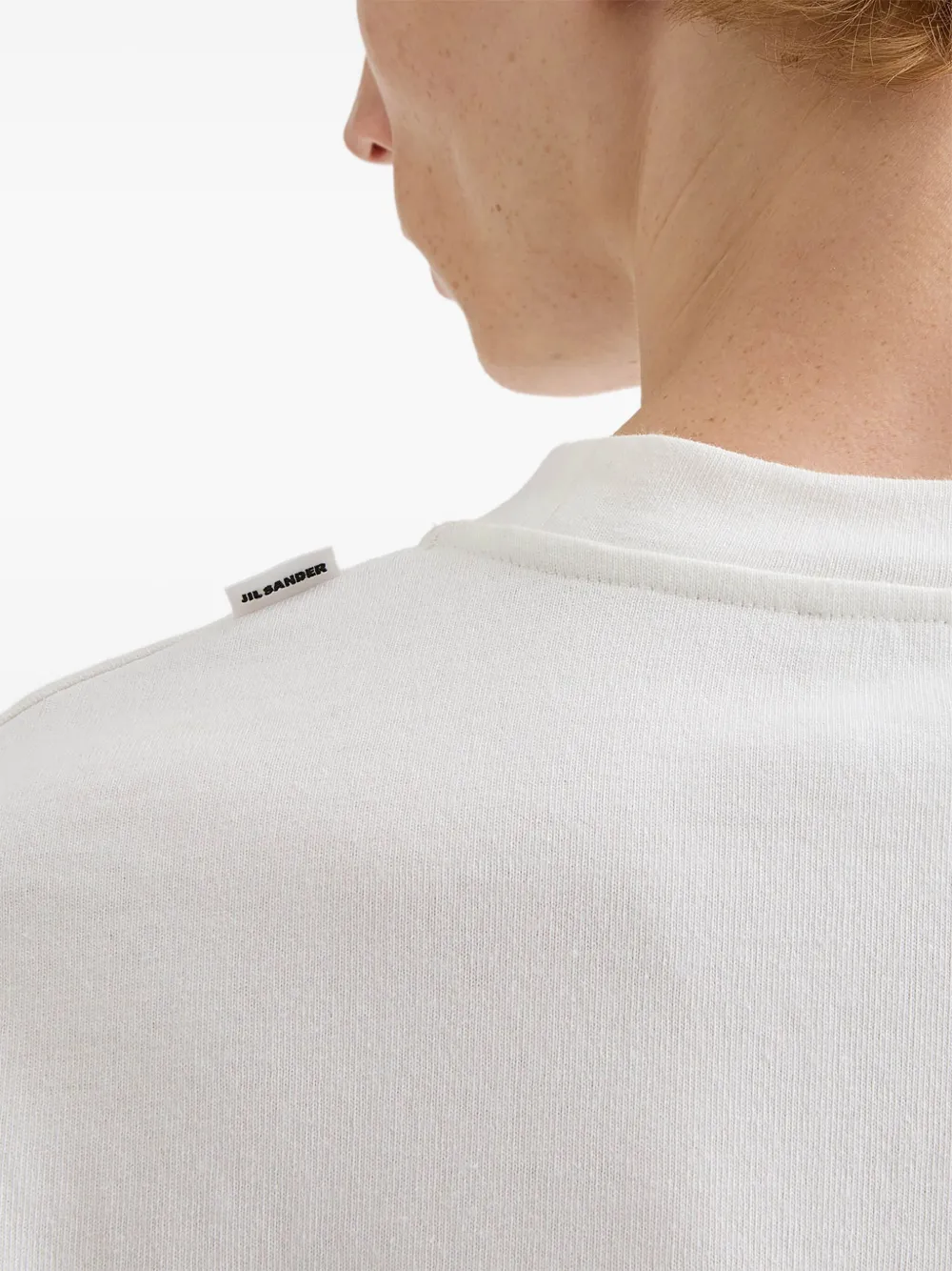 Jil Sander Gestreept dubbel T-shirt Wit