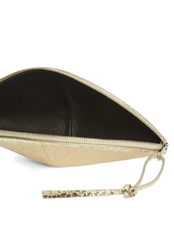 JIL SANDER ゴールドレザー クラッチバッグ Jil Sander Medium Curve Leather Clutch | Gold | FARFETCH JO