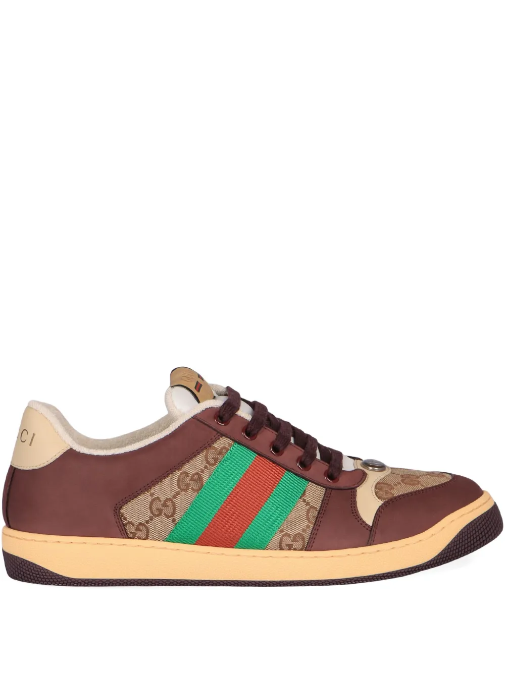 Gucci GG web strip sneakers | Brown | Image 1
