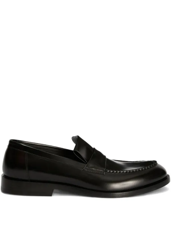 Jil Sander レザーローファー | ブラック | FARFETCH JP