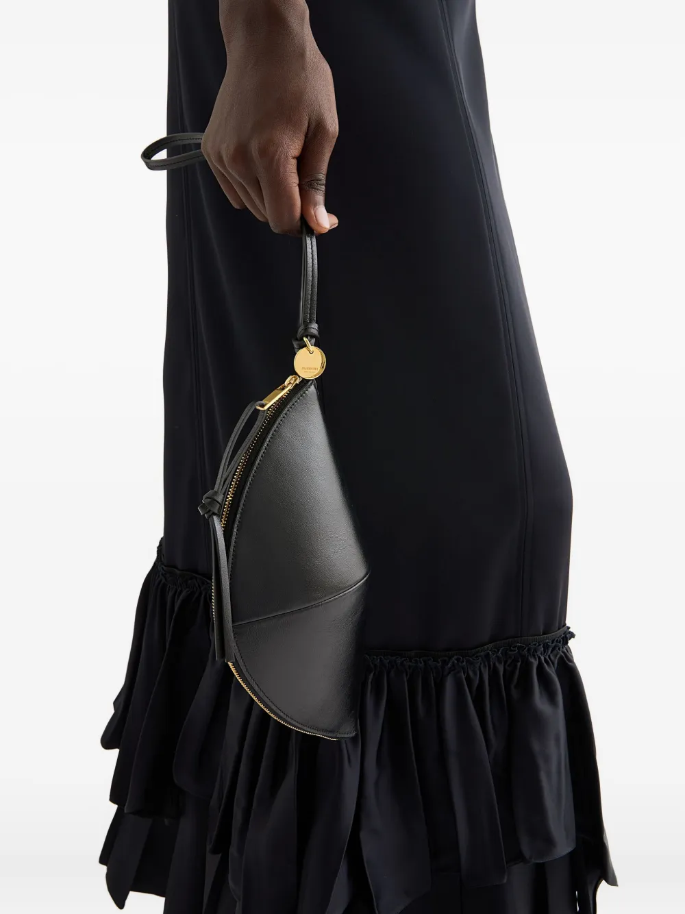 Jil Sander Curve clutch Zwart