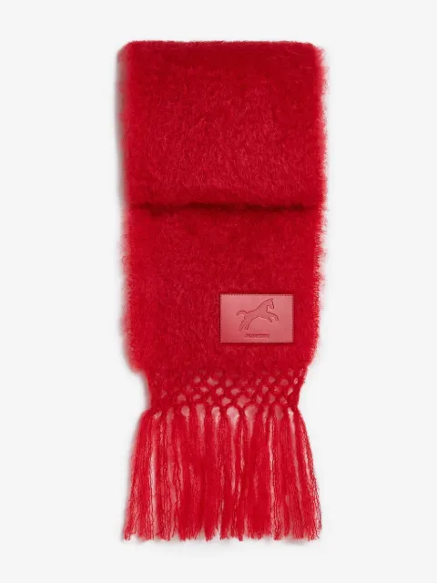 Jil Sander 骏马贴花流苏边围巾