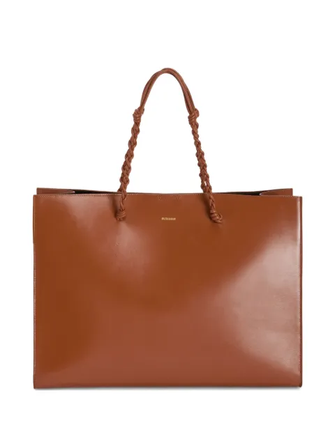 Jil Sander Tangle knotted handle embossed tote bag