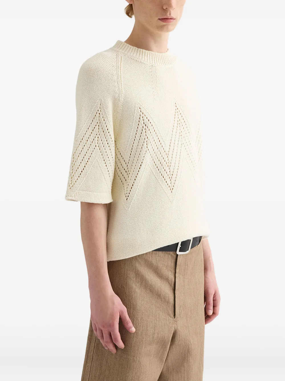 Jil Sander T-shirt met ronde hals Beige