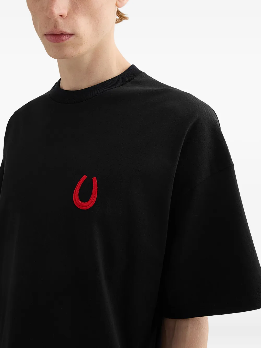 Jil Sander Katoenen T-shirt met ronde hals Zwart