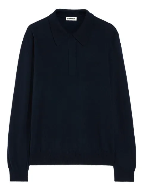 Jil Sander suéter tipo polo con mangas largas