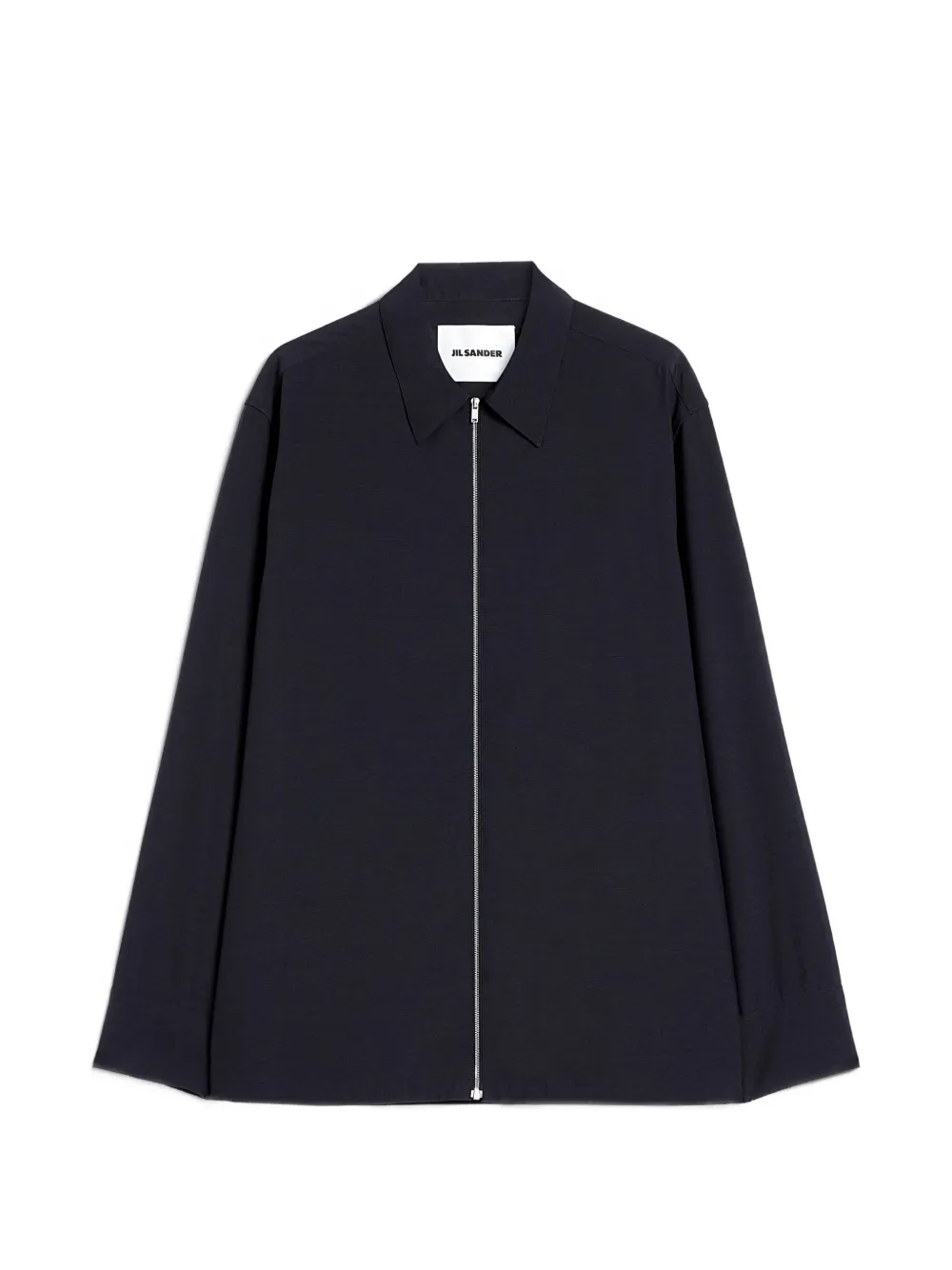 Jil Sander Wollen overhemd met rits en lange mouwen Blauw