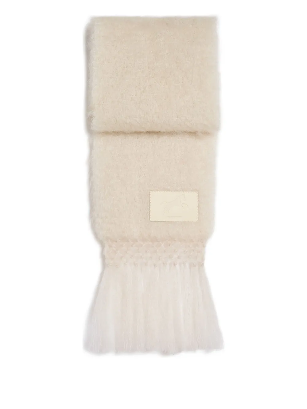 Jil Sander logo-patch fringed scarf - Toni neutri