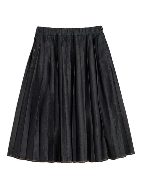 Jil Sander lightweight denim pleated skirt