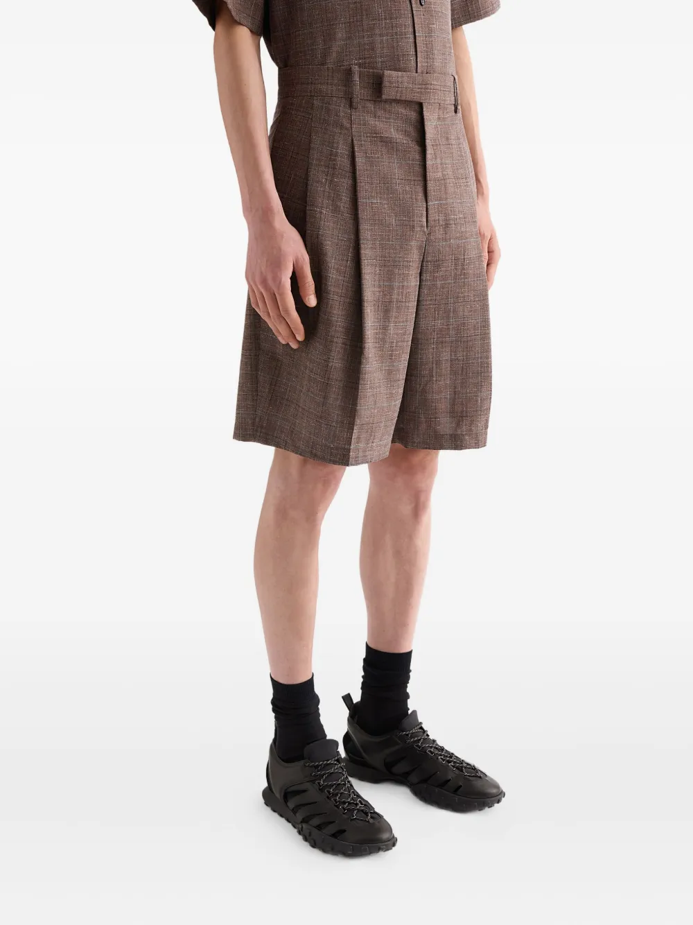 Jil Sander Shorts met riemlussen Bruin