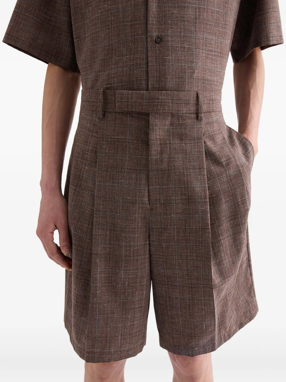Jil Sander Shorts met riemlussen Bruin