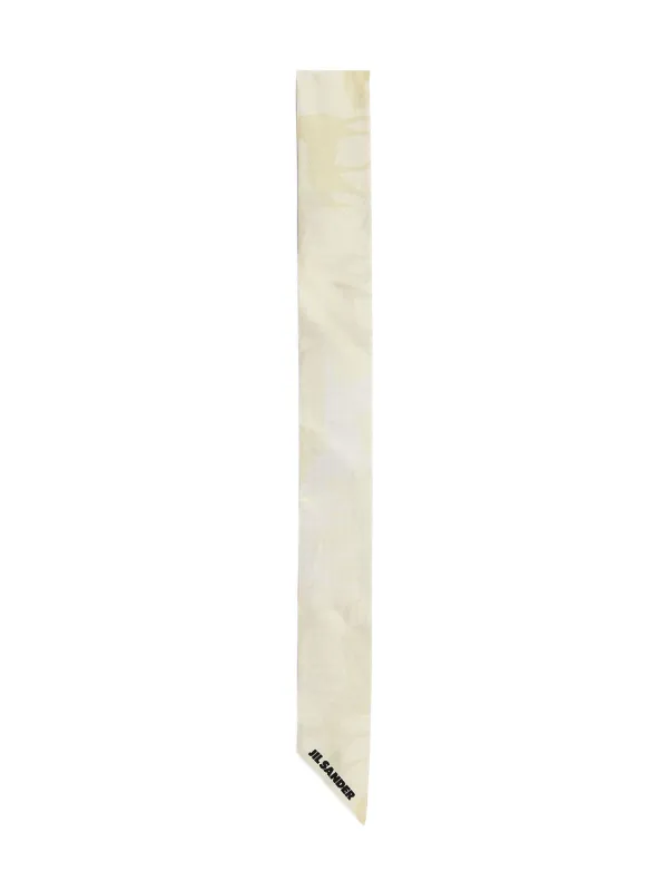 Jil Sander Printed Silk Foulard in White