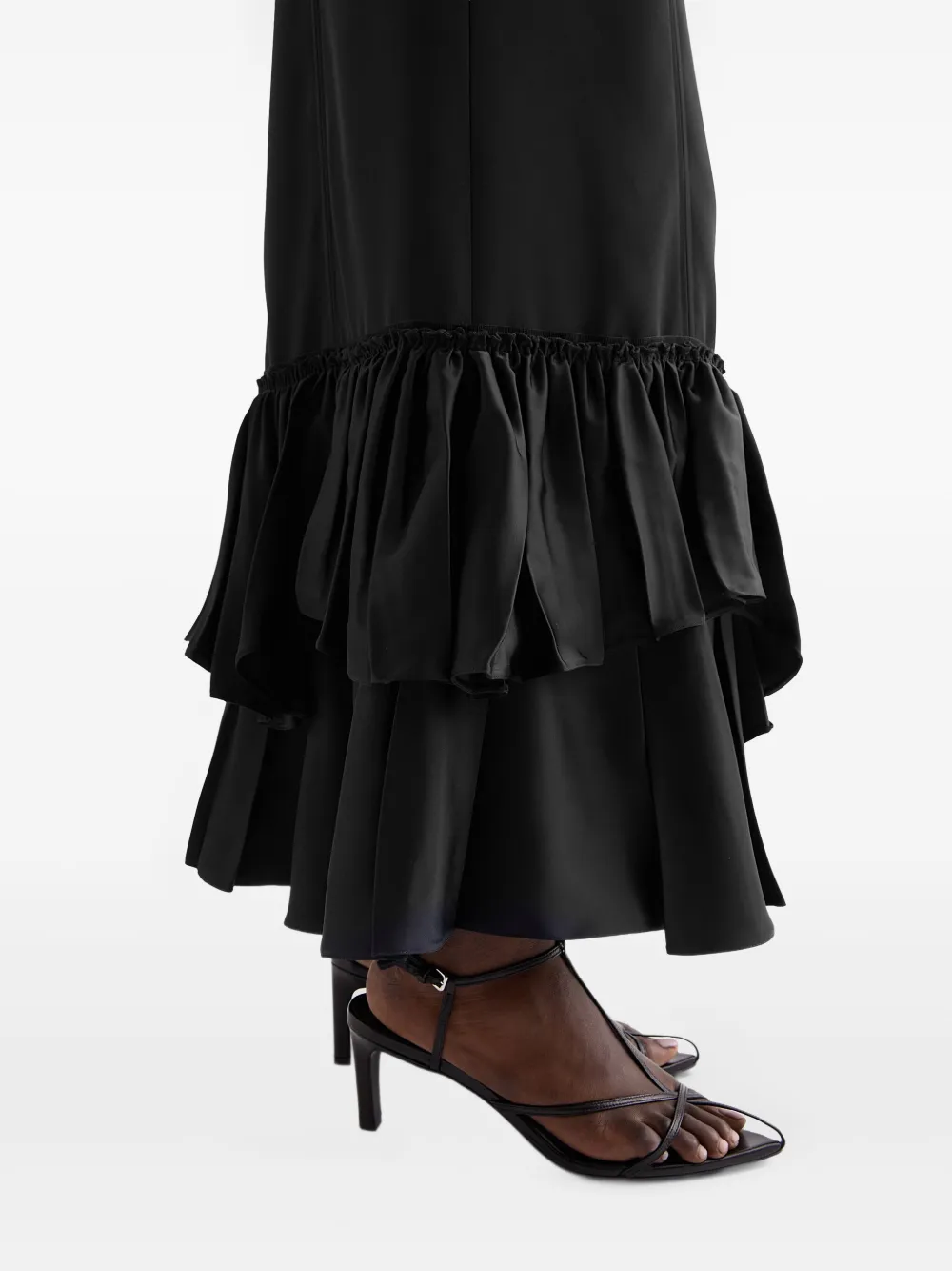 Jil Sander Jurk met ruches Zwart