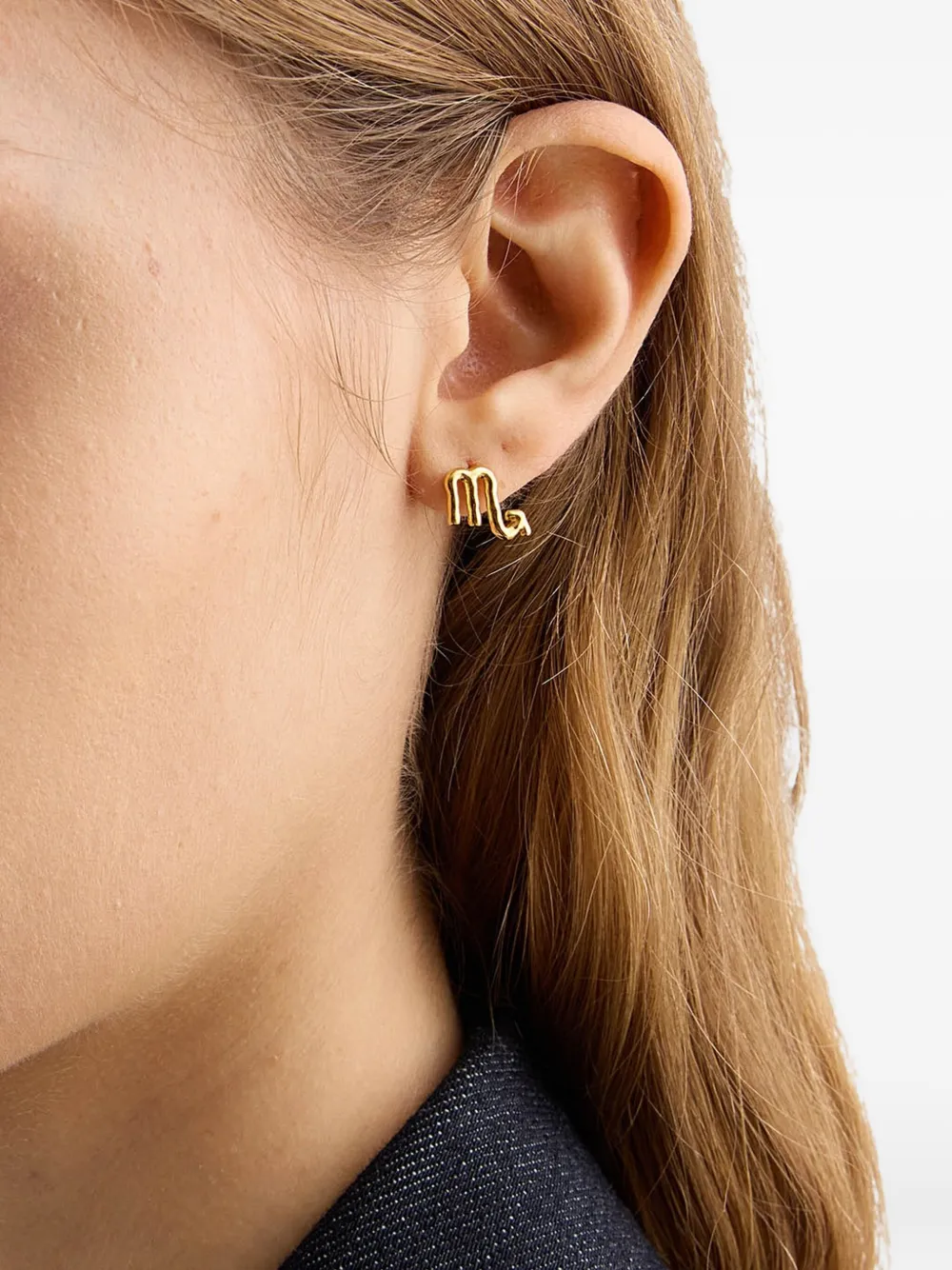 Jil Sander Zodiac-sign Single Earring In Gold