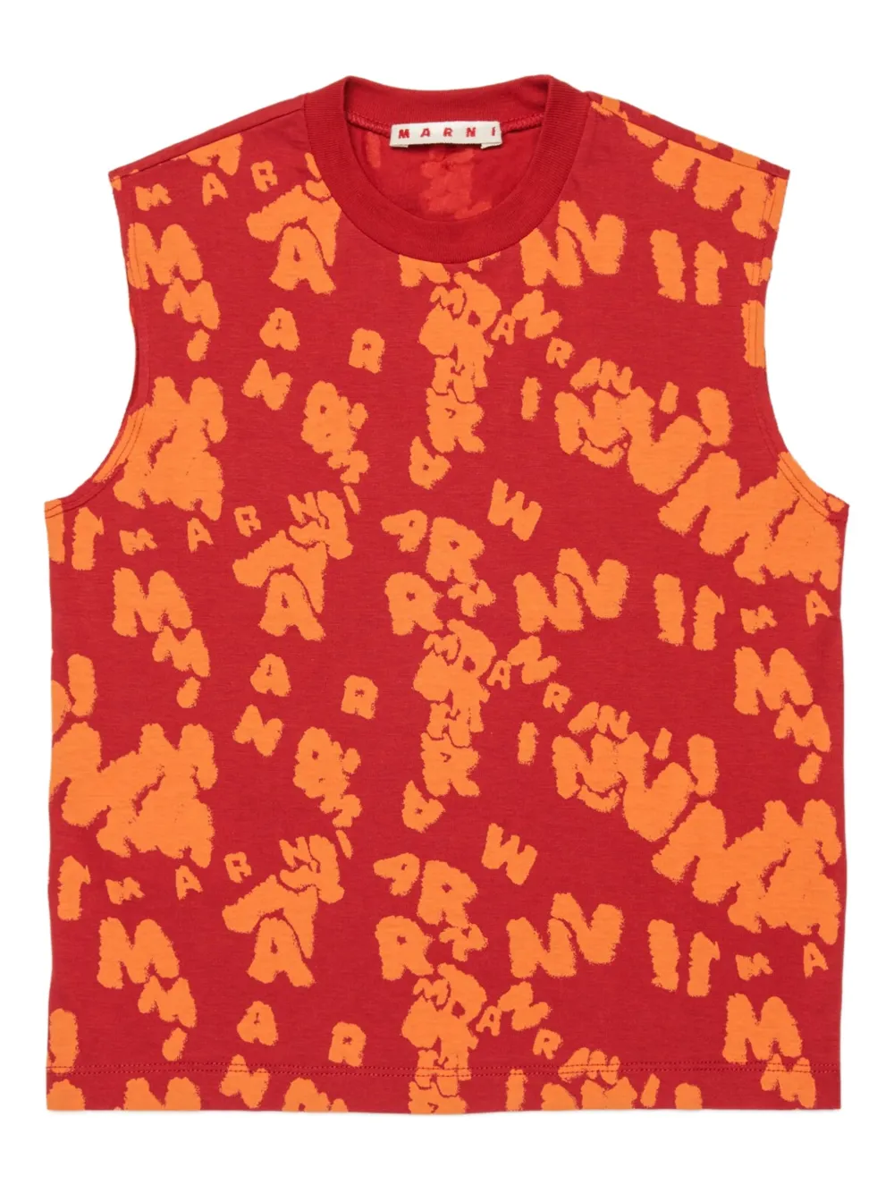 Marni Kids Top con logo - Rosso