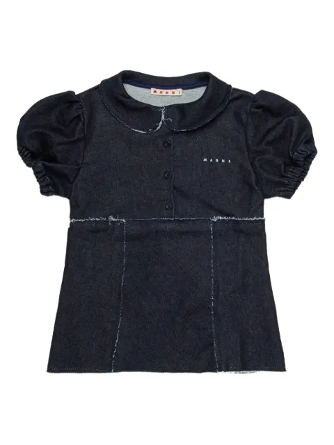 Marni Kids denimbluse med rund krave og pufærmer