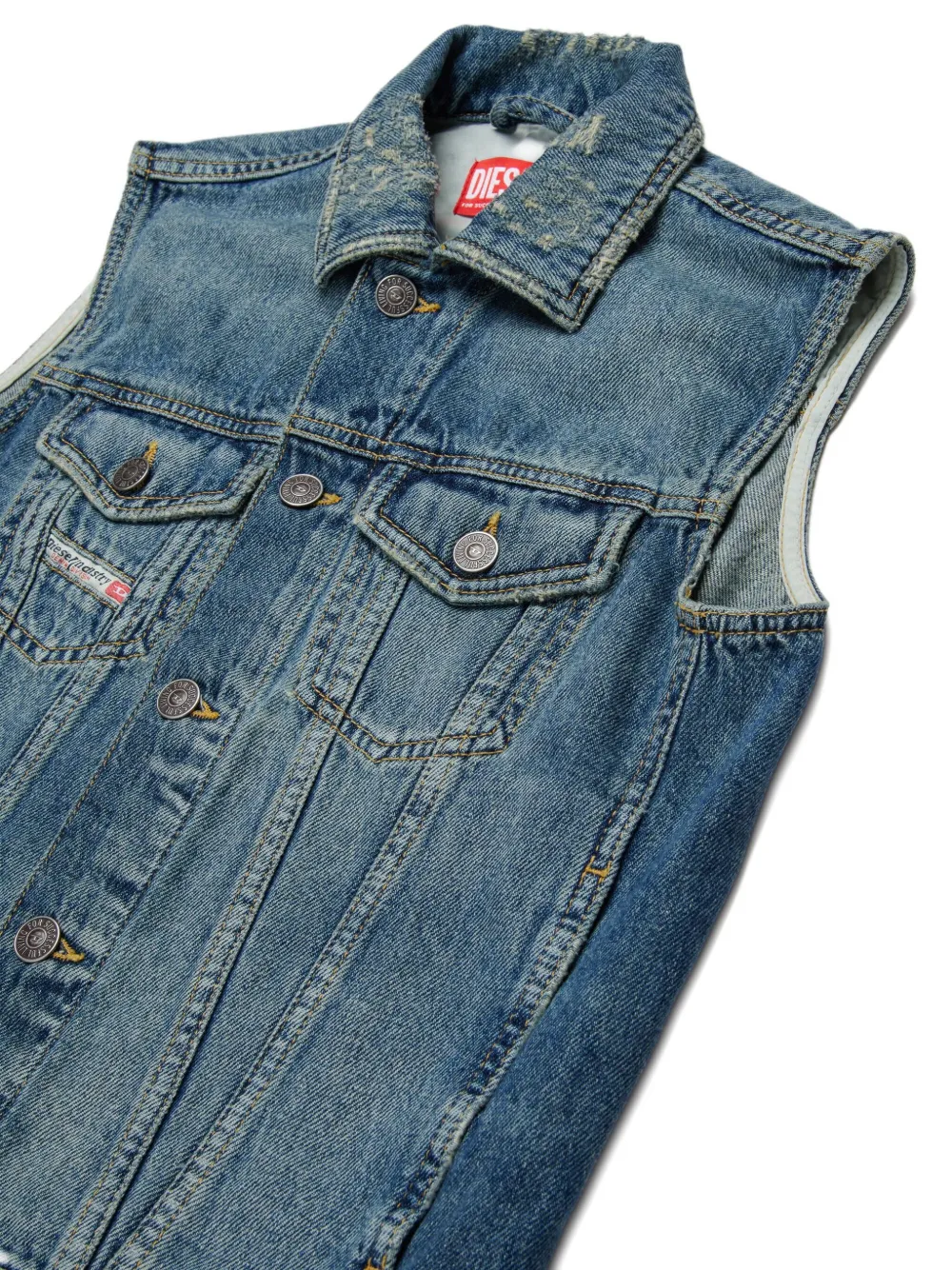  Diesel Kids Jnhill-over-sm Buttoned Sleeveless Gilet - Blue 