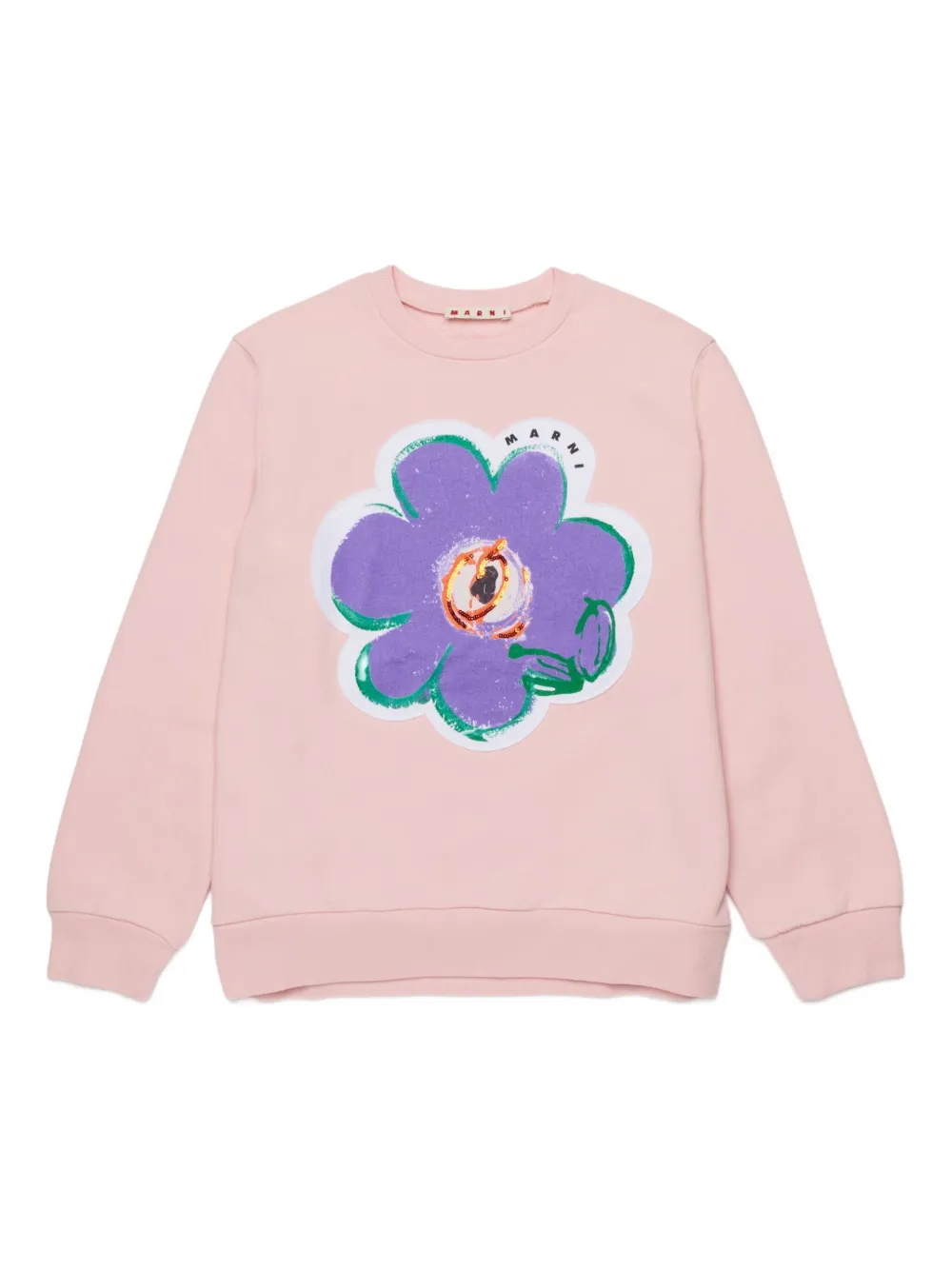 Marni Kids Felpa con applicazioni a fiori - Rosa