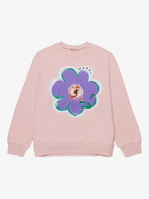 Marni Kids Sweatshirt mit Blumenapplikation