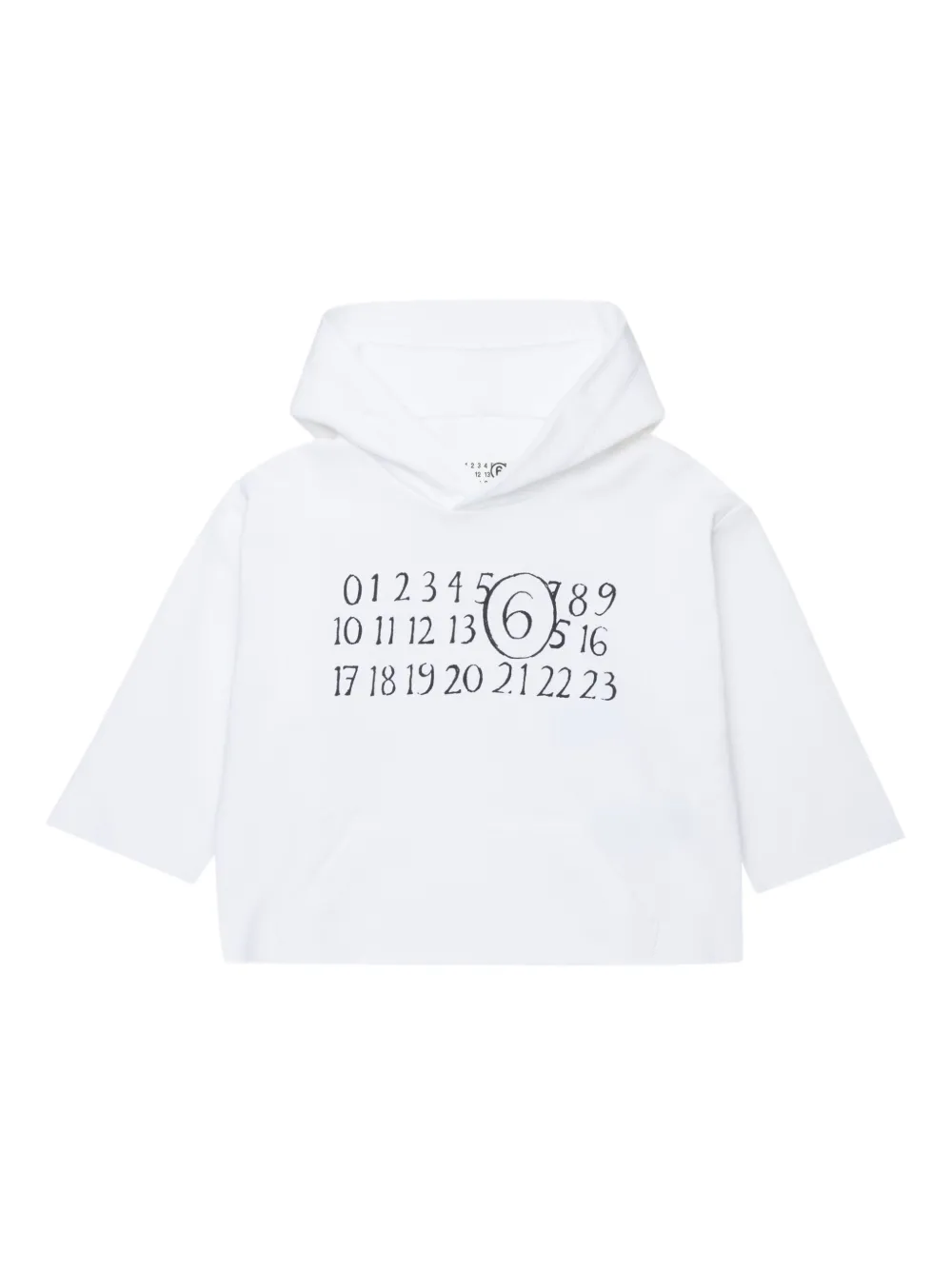 MM6 Maison Margiela Kids Felpa con stampa e cappuccio - Bianco