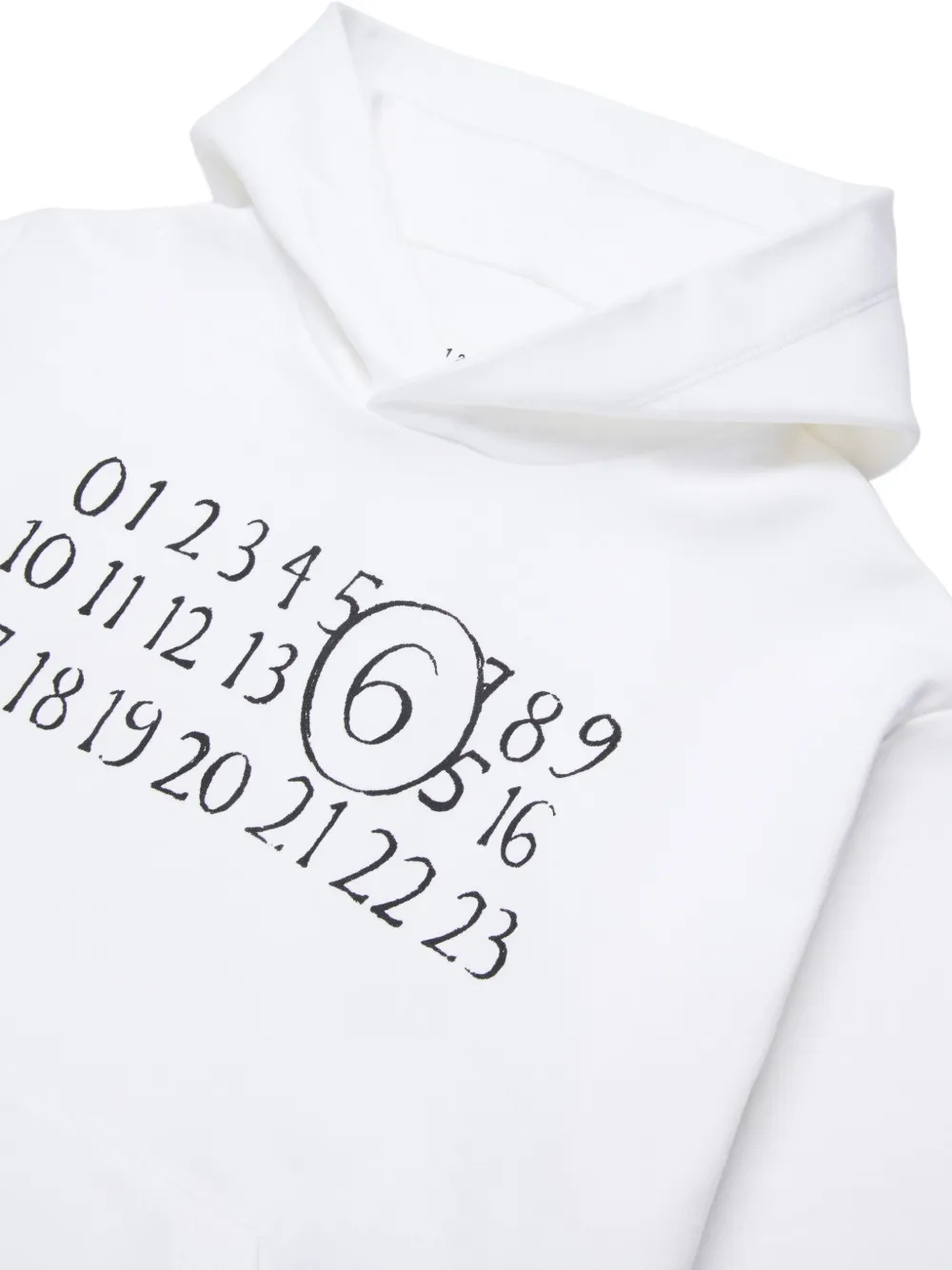 MM6 Maison Margiela Kids Sweater met grafische print en capuchon Wit