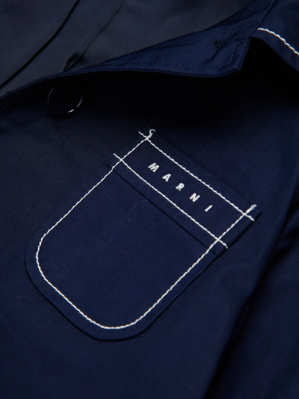 Marni Kids Trenchcoat met ronde kraag en lange mouwen Blauw