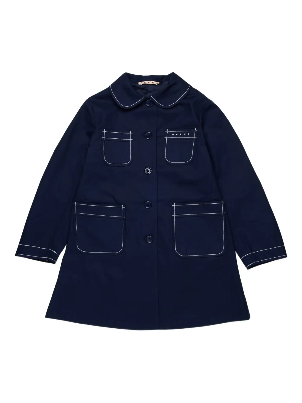 Marni Kids Trench con colletto rotondo - Blu