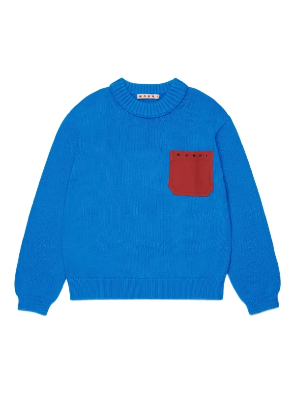 Marni Kids チェストポケット セーター | ブルー | FARFETCH JP