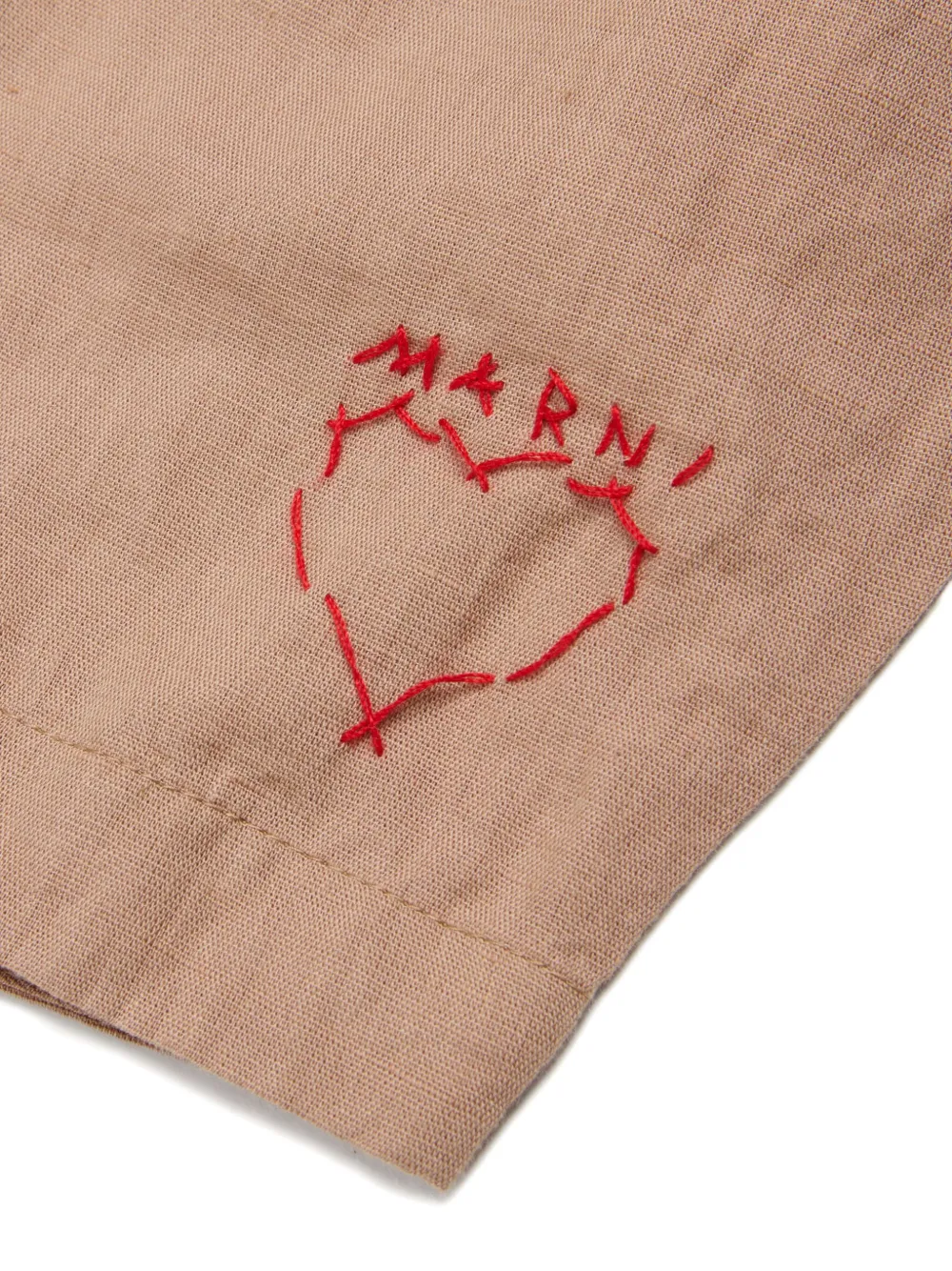 Marni Kids Broek met geborduurd hart Beige
