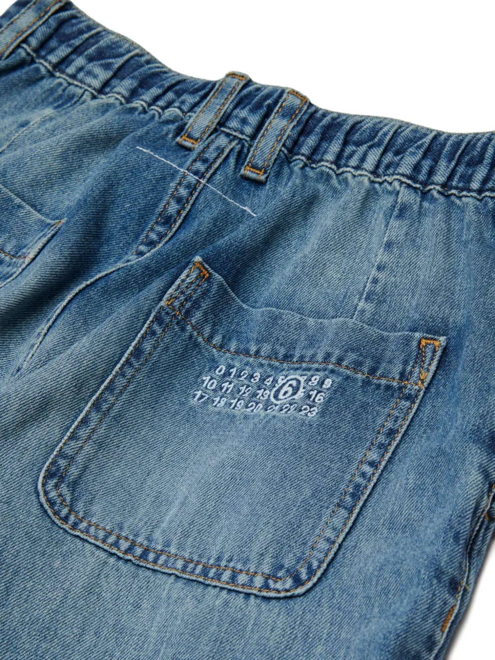 MM6 Maison Margiela Kids Jeans met trekkoordsluiting Blauw