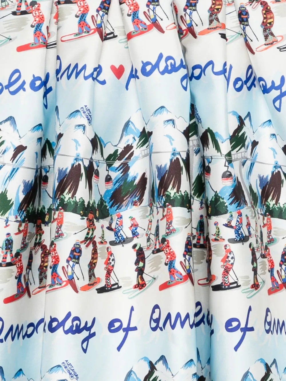 alessandro enriquez Midi-rok met plooien en grafische print Wit