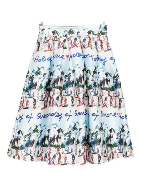 alessandro enriquez graphic print pleated midi skirt