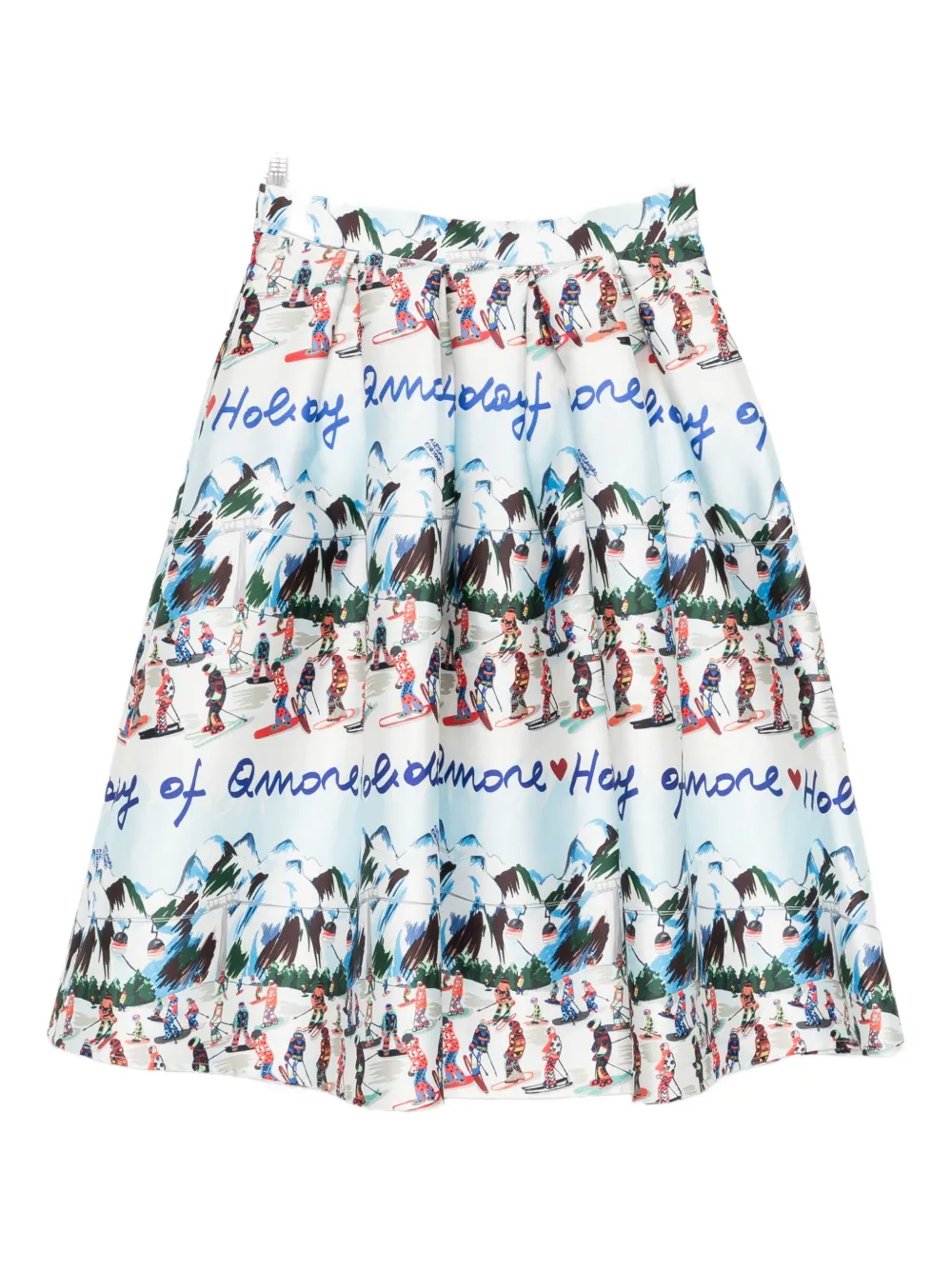 Alessandro enriquez graphic print pleated midi skirt - Wit