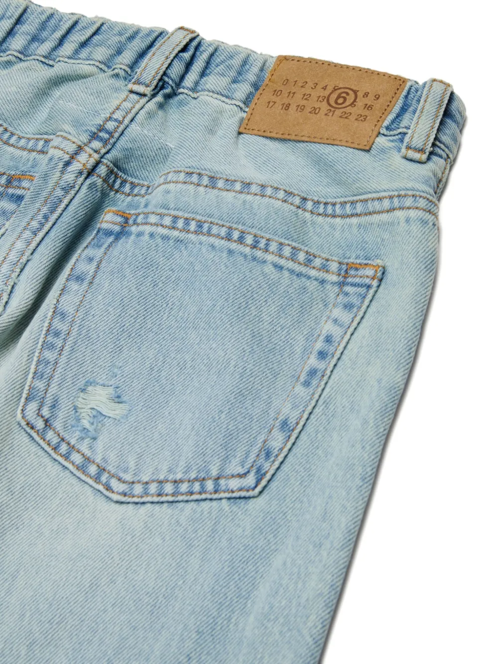 MM6 Maison Margiela Kids Jeans met vijf zakken en patch Blauw