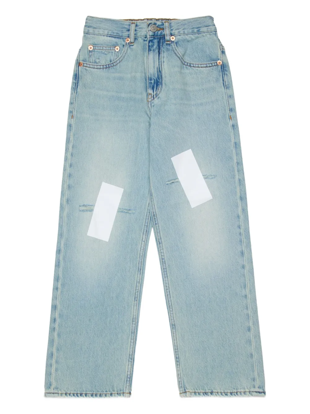 MM6 Maison Margiela Kids Jeans con cinque tasche e applicazione - Blu