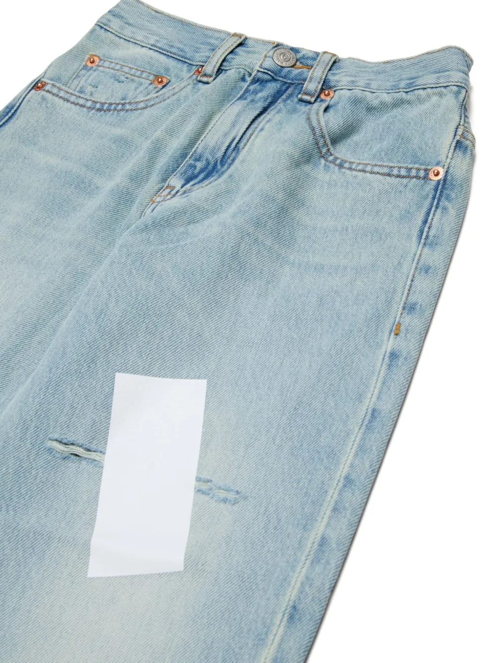 MM6 Maison Margiela Kids Jeans met vijf zakken en patch Blauw