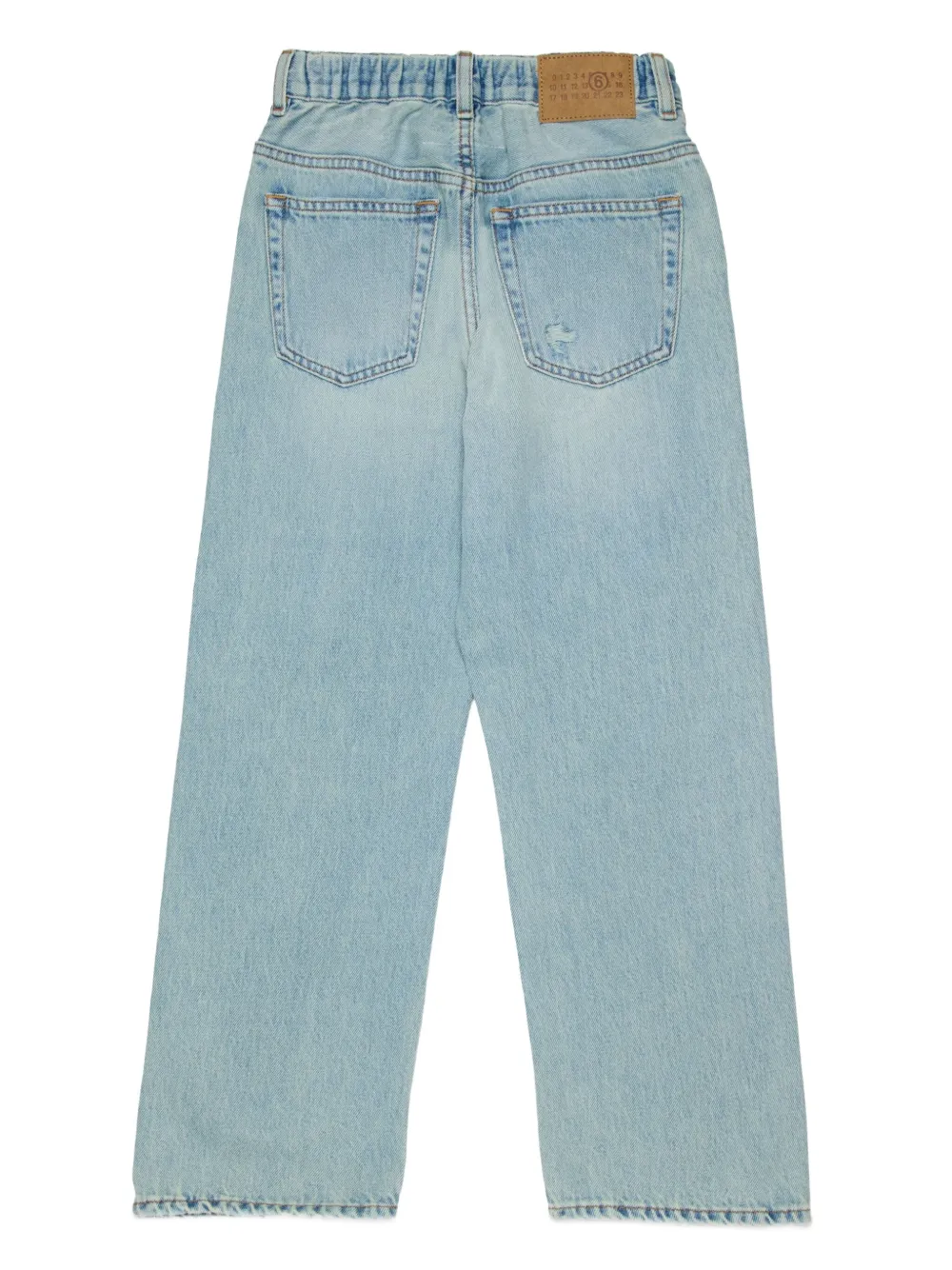 MM6 Maison Margiela Kids Jeans met vijf zakken en patch Blauw