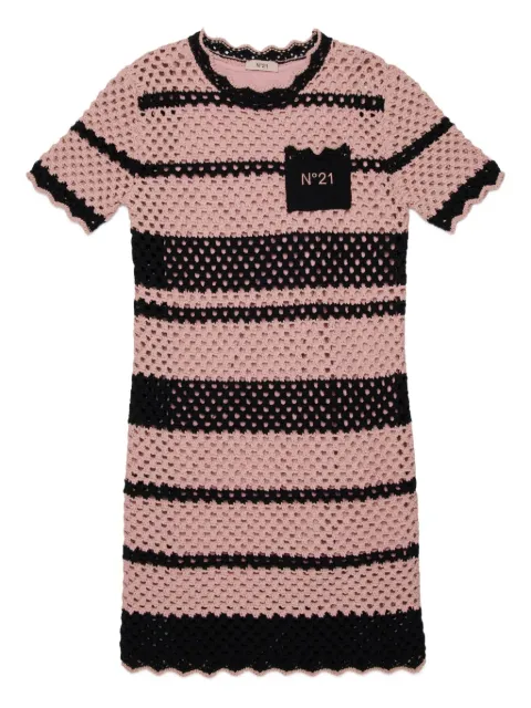 Nº21 Kids crochet striped casual dress