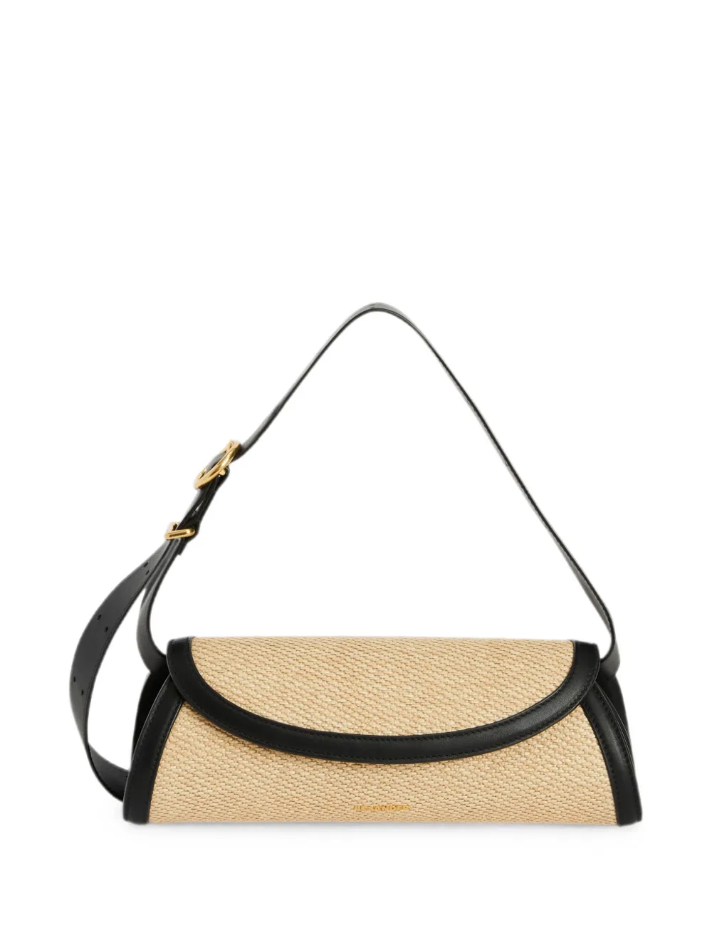 Jil Sander small Cannolo raffia leather trims handbag - Toni neutri