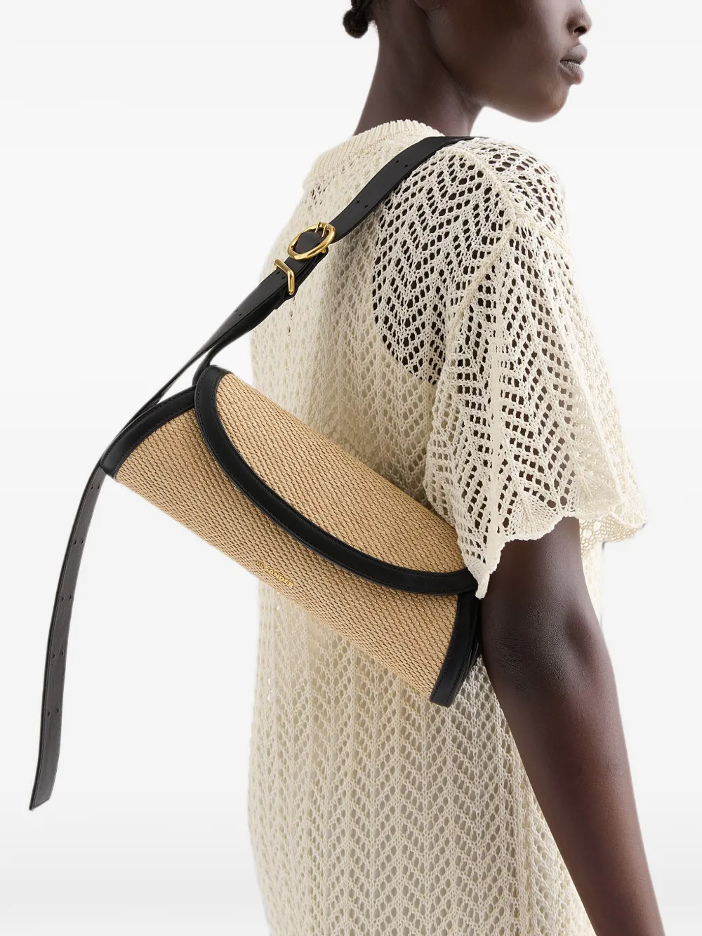 Jil Sander Cannolo kleine schoudertas Beige