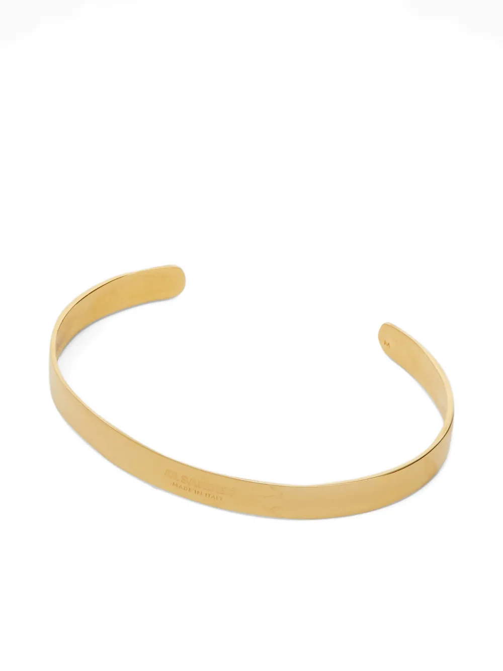 Jil Sander Engraved-logo Bracelet In Gold
