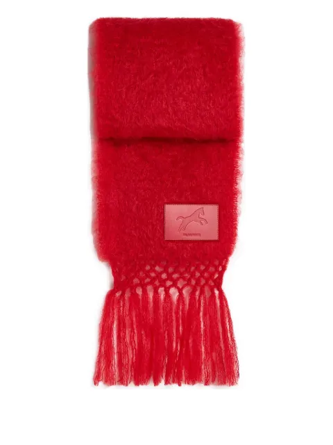Jil Sander logo-patch fringed scarf