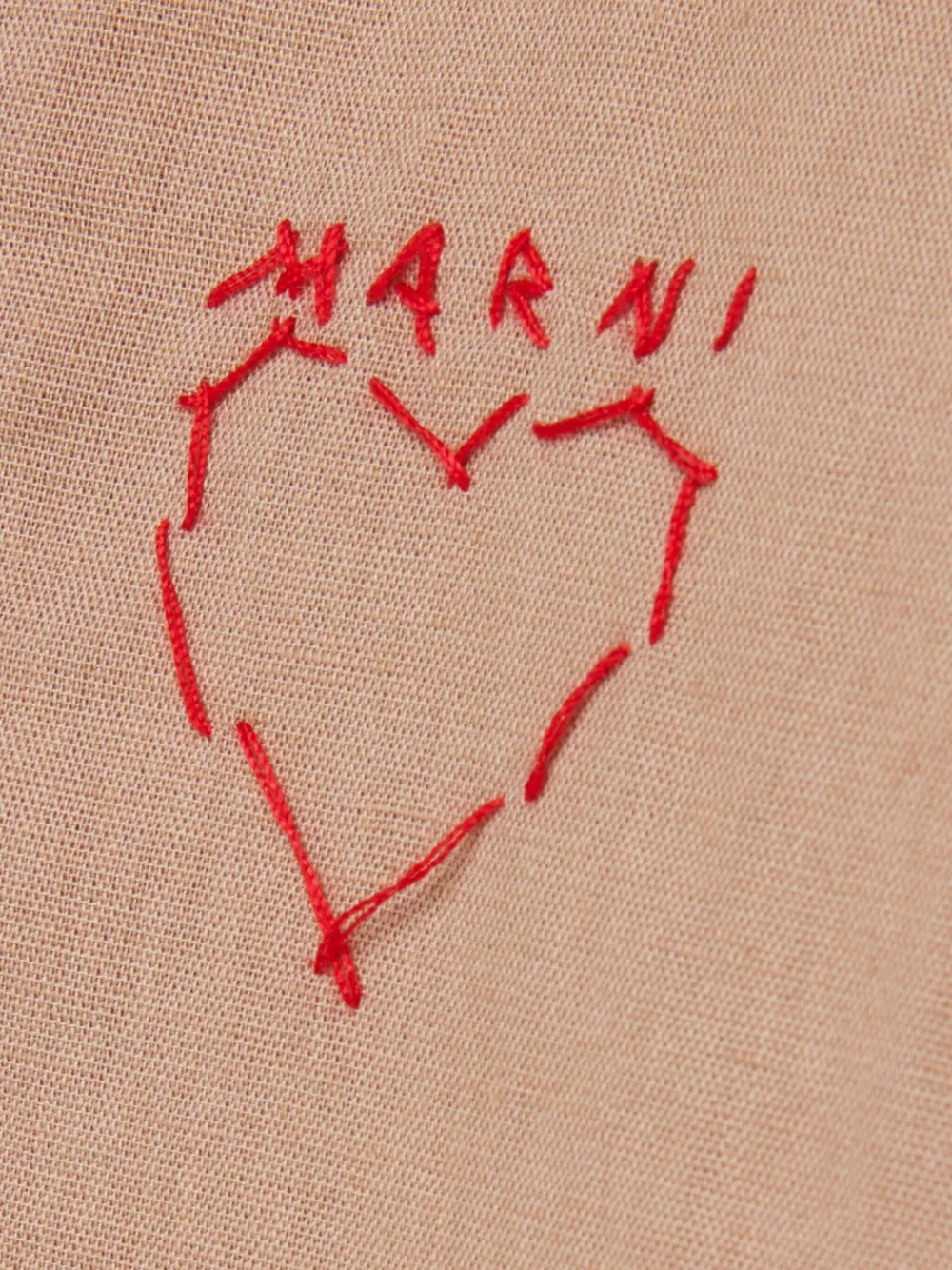 Marni Kids Shirt met geborduurd hart Beige