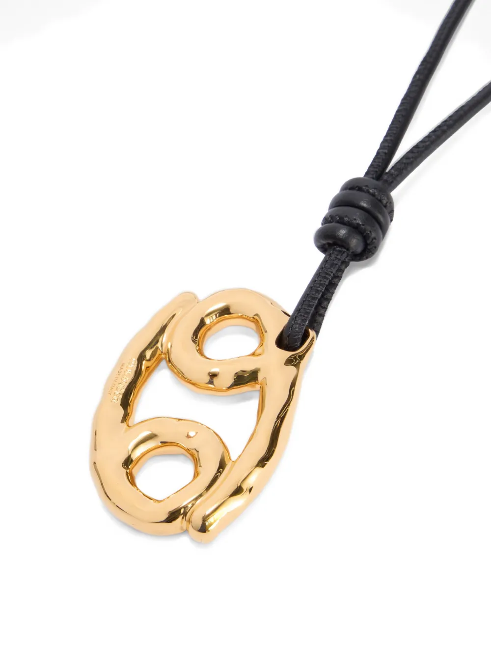 Jil Sander Zodiac charm leather necklace - Goud