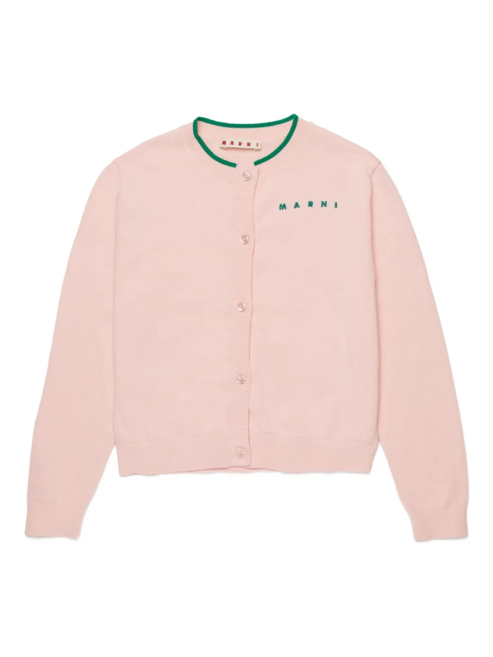 Marni Kids Cardigan con finiture ricamate - Rosa