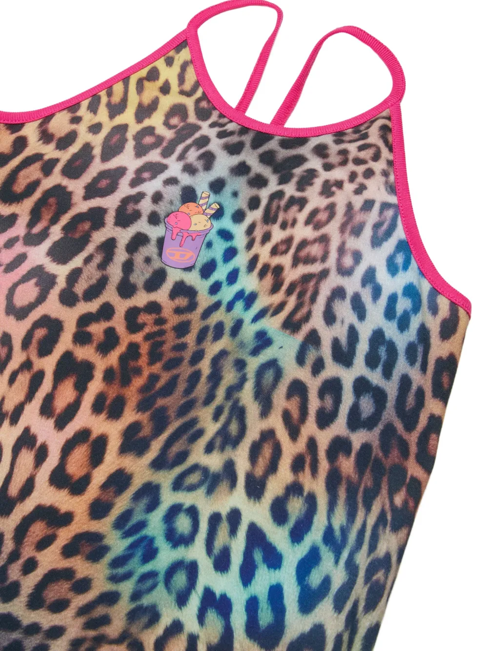 Diesel Kids Jurk met dierenprint Bruin